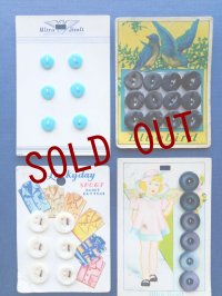 HAPPY PRICE！ 古い時代のボタン　オリジナルカード　４種セット　B