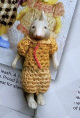 オールビスクのねずみさん　灰色マウス  　６ｃｍ 　★ オリジナルニット   HERTWIG　工房　   ヘルトヴィヒ