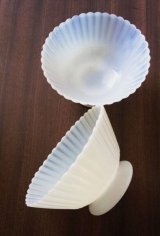 白いガラス食器　★デザートカップ　マクベス エバンス　ミルクガラス