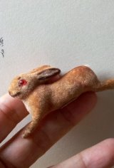 赤い眼をしたちびっこ ウサギ　ワグナー社　お猿さんのラベル