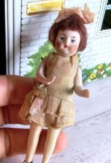 フラッパーお嬢さん　オールビスクドール　１０，３ｃｍ　ドイツ