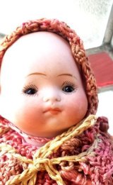 ニットドレスのベビーさん　グラスアイ　ドイツ　アンティークドール　