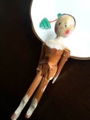 画像1: 小さなペグドール　オランダ人形　人形の家　アンティーク 　１１ｃｍ　ウッデンドール 