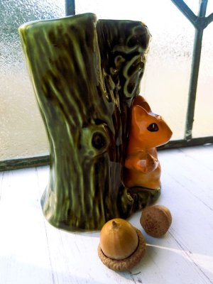 画像2: シルバックのりす　英国　SylvaC　花瓶　 フラワーベース　グリーン