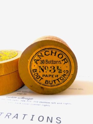 画像1: アンティークのシューボタン　オリジナルボックス　ブーツボタン 　ブラック　９ミリ　テディベア