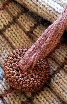 他の写真3: 編み模様がきれいなボタン　ニット模様　チョコレートブラウン　３個セット