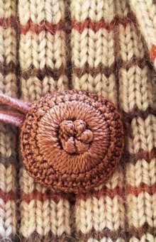 他の写真2: 編み模様がきれいなボタン　ニット模様　チョコレートブラウン　３個セット