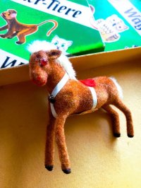 栗毛の馬　サラブレッド　お猿さんのラベル　ワグナー社  Max Carl Toys
