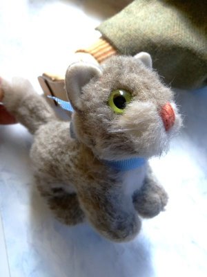画像1: 子猫さん   １０ｃｍ　シュタイフキャット　  ライトグレー