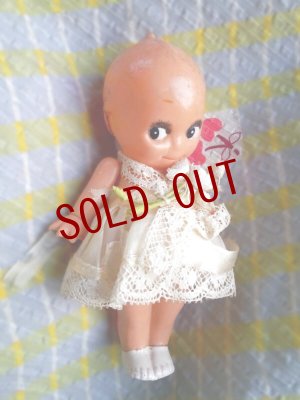 画像1: HAPPY PRICE！　白いドレスのキューピー　ドイツ　ローズオニール 　１１，５ｃｍ　セルロイド