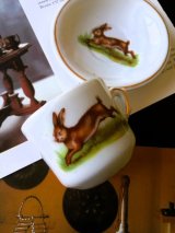うさぎのカップ＆ソーサー　ナーサリーウェア　ドイツのアンティーク