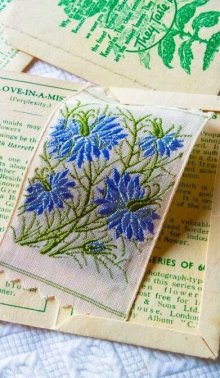 他の写真2: 花刺繍カード　イギリス　KENSITAS　シガレットカード ５種セット　C　シルク 　コラージュにも　コレクション