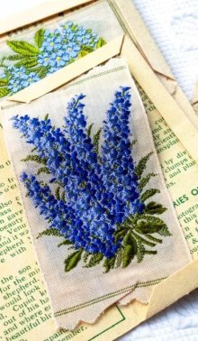 他の写真1: 花刺繍カード　イギリス　KENSITAS　シガレットカード ５種セット  A　シルク 　コラージュにも　コレクション