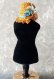 画像1: 麦色のフラワーハット　D　人形用    麦わら帽子  ミニチュアサイズ　 (1)
