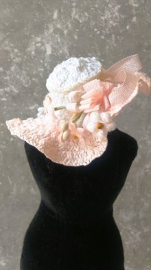 他の写真2: ピンクのフラワーハット　C　人形用    麦わら帽子  ミニチュアサイズ　