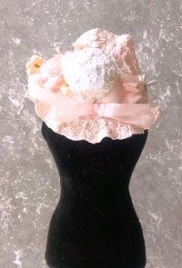 ピンクのフラワーハット　C　人形用    麦わら帽子  ミニチュアサイズ　