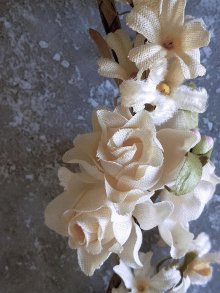 他の写真1: 布花　ホワイトブーケ 　コサージュパーツ　ヴィンテージ　デッドストック　