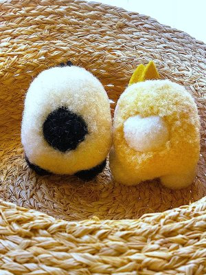 画像5: シュタイフのパンダうさぎ　４ｃｍ　毛糸玉　WOOL　ポンポンラビット