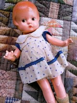 水玉ワンピースの女の子　エファンビー　２４ｃｍ　小さめのコンポジションドール 　パッツィ