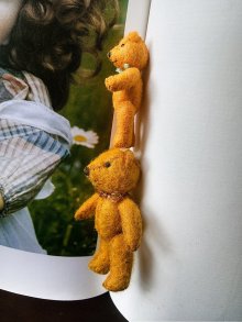 他の写真3: ミニチュアベア　ブラウンフエルト　ハンドメイド　２点セット