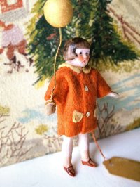 アールデコのフラッパーお嬢さん　オールビスクドール　７，５ｃｍ　人形の家