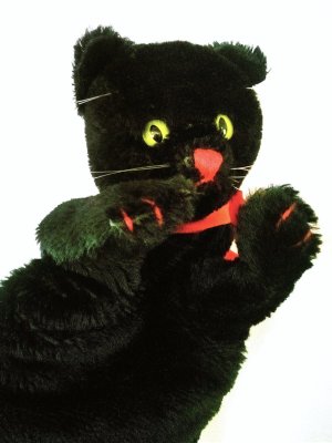 画像2: 黒猫の指人形　シュタイフ　ハンドパペット　