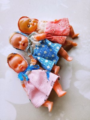 画像1: 眠り目ベビー　３体セット　スリーピングアイ　ミニチュアドール　
