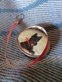 ブラッキーのテープメジャー　テリアの刺繍　ヴィンテージ　裁縫コレクション