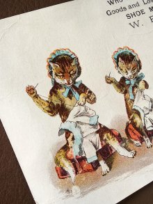 他の写真1: お針仕事の4匹の猫　ヴィクトリアンキャット　トレードカード　　