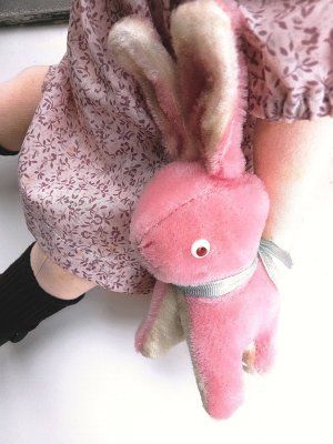 画像2: レトロなうさぎ　さくら色　海を渡ったジャパンラビット　１１ｃｍ