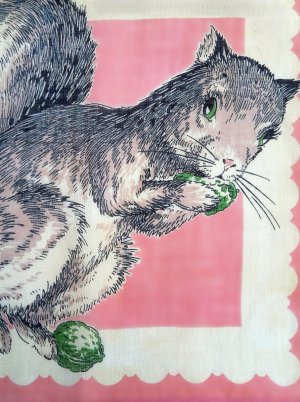 画像3: リスのハンカチ　ヴィンテージ　ピンク　ヴィンテージコレクション