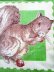画像1: リスのハンカチ　ヴィンテージ　モスグリーン (1)