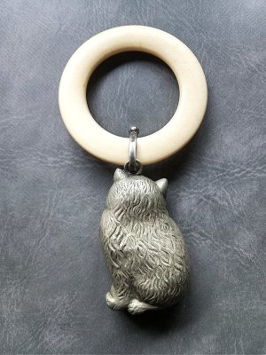 画像2: アンティークの猫のがらがら　ヴィクトリアンキャット　シルバーベビーラトル　　