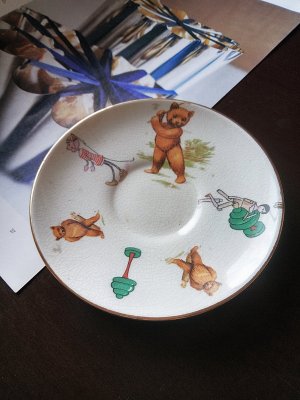 画像1: アンティークプレート　ヴィクトリアン　小皿　ペグドール　スポーティングベア　from  LONDON　