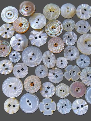 画像1: 刻みのきれいなシェルボタン　セット　貝ボタン　マザーオブパール 　　　