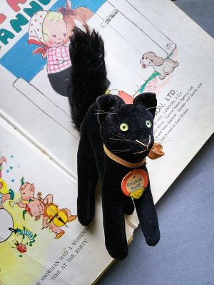 画像2: 目が点になってる黒猫さん　ブラック　トムキャット　小さいベルベット猫　シュタイフ