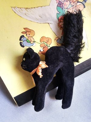 画像4: 目が点になってる黒猫さん　ブラック　トムキャット　小さいベルベット猫　シュタイフ