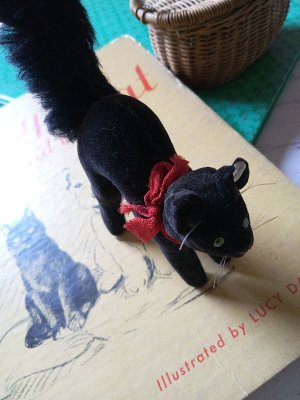 画像2: 目が点になってるベルベットの黒猫　トムキャット　シュタイフ　８ｃｍ
