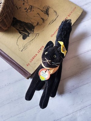 画像4: 目が点になってる黒猫さん　ブラック　トムキャット　小さいベルベット猫　シュタイフ　１０ｃｍ