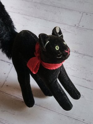 画像4: 目が点になってるベルベットの黒猫　トムキャット　シュタイフ　８ｃｍ