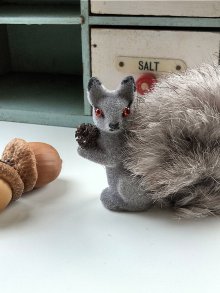 他の写真1: 松ぼっくりを抱いたリス　ドイツ　森の動物　デッドストック　赤リスと灰色リス　