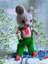 ギンガムシャツのマウス　ドイツ　WAGNER　ねずみさん　Kunstlerschutz