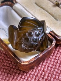 ベークライトリング　指輪　チョコレートカラー　