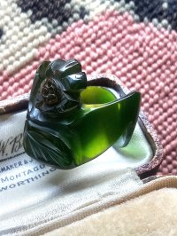 ベークライトリング　指輪　グリーンカラー　　