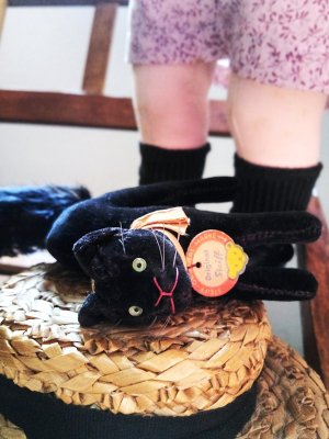 画像2: 目が点のベルベットの黒猫　トムキャット 　最小サイズ　シュタイフ　