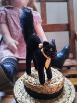 目が点のベルベットの黒猫　トムキャット 　最小サイズ　シュタイフ　