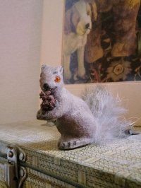 灰色リス　ドイツ　WAGNER　ハンドメイド　Kunstlerschutz