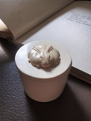 画像4: 象牙色のうさぎさん　セルロイドケース　ヴィンテージの蓋物　フレンチアイボリー