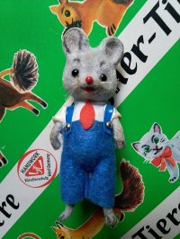 ブルーパンツのマウス　WAGNERのドレスアニマル　Kunstlerschutz　ドイツ　ヴィンテージ