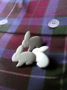 他の写真1: うさぎのボタン　ホワイトラビットのセット　ラパン　フランス